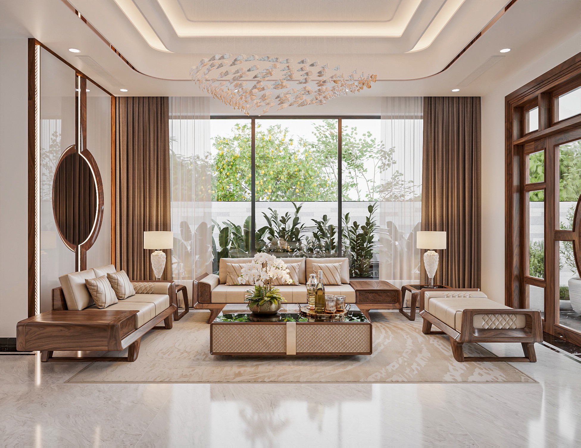 Bàn ghế phòng khách đơn giản hiện đại đẹp tinh tế
