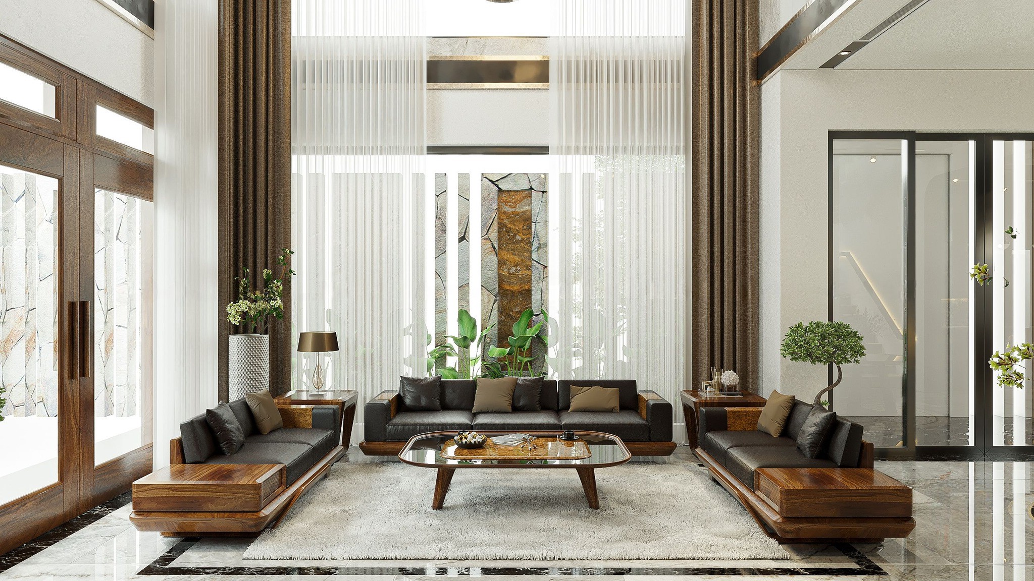 Bộ sofa gỗ đẹp sang trọng cho phòng khách