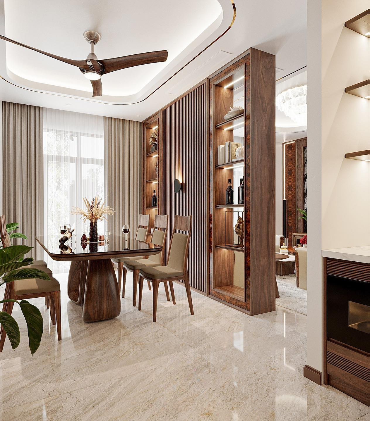 Các kiểu vách ngăn phòng khách đẹp hiện đại