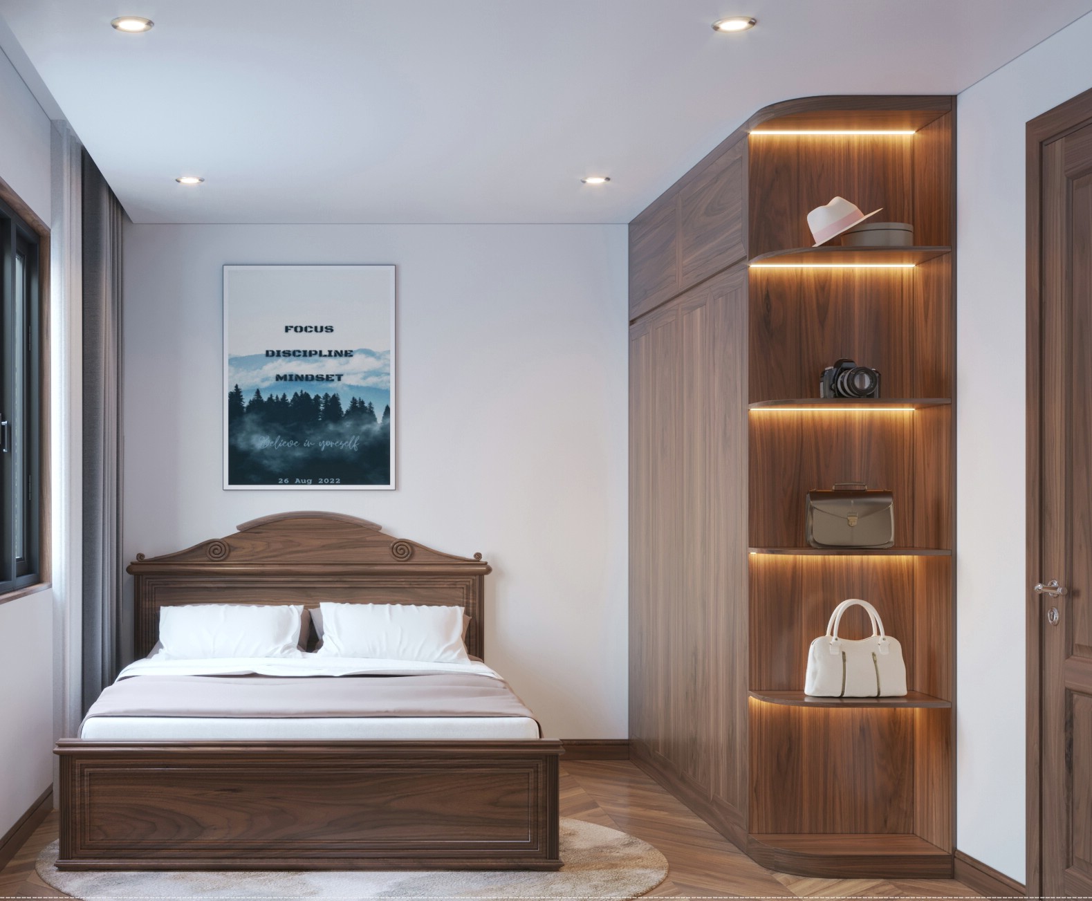 Decor phòng ngủ nhỏ đẹp gọn gàng và tiện nghi