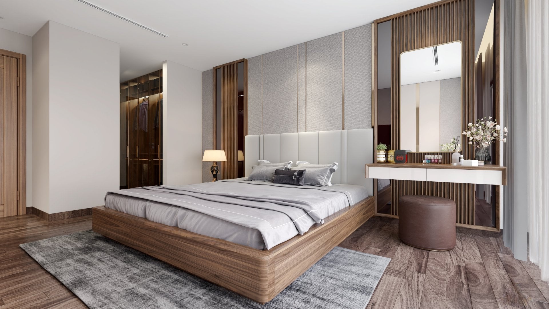 Giường gỗ hiện đại đẹp tinh tế cho phòng ngủ