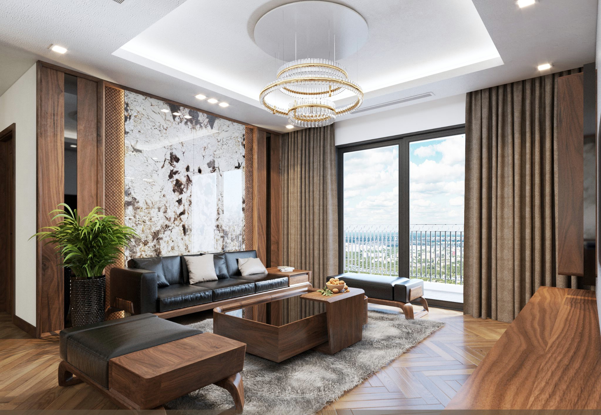 Mẫu bàn ghế gỗ phòng khách nhỏ đẹp hiện đại