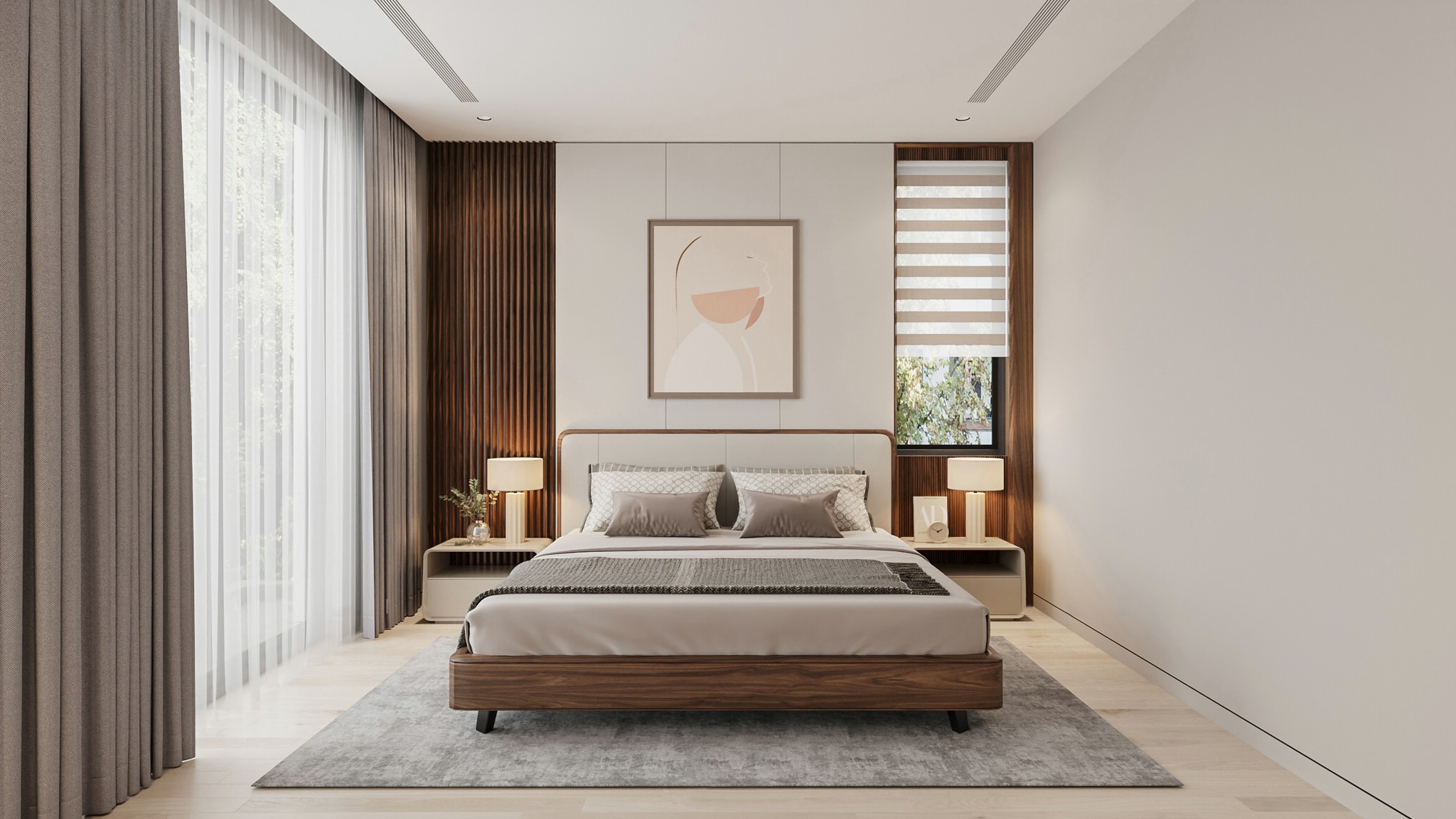Mẫu giường gỗ đơn giản đẹp cho phòng ngủ