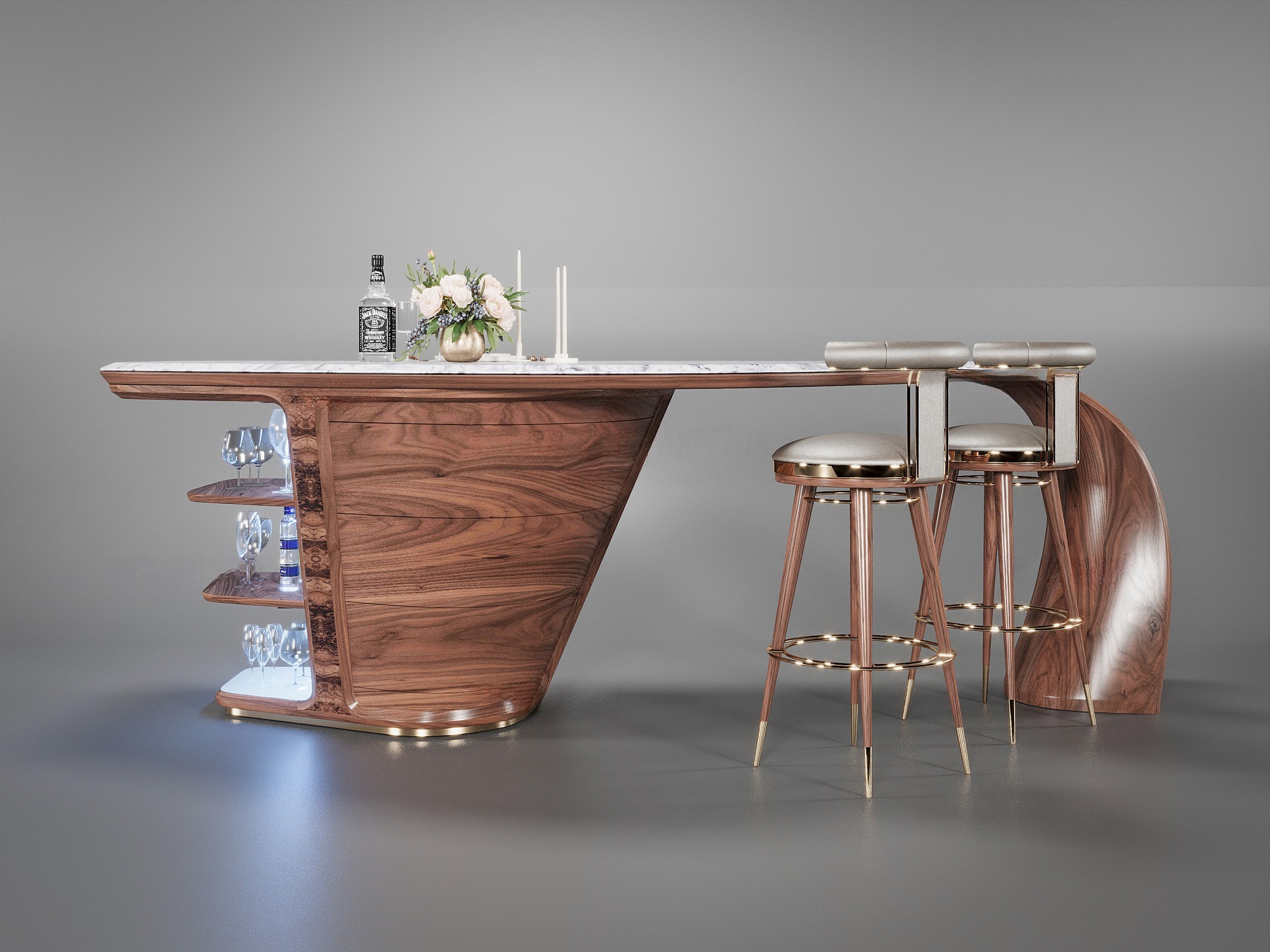Mẫu quầy bar bếp đẹp hiện đại cho gia đình