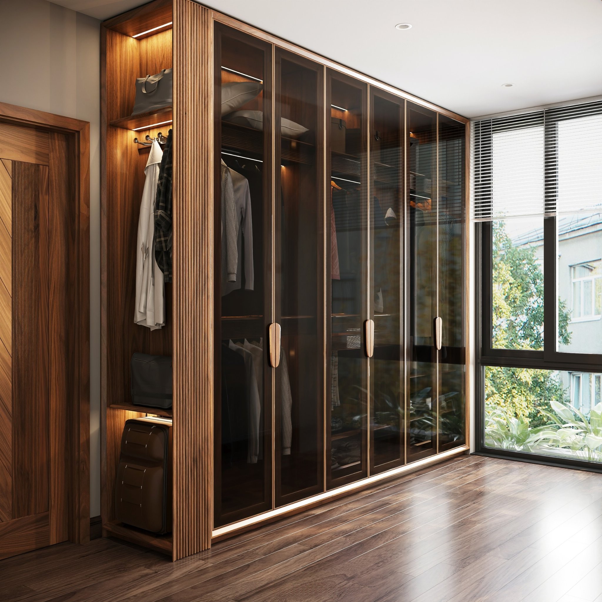 Mẫu tủ quần áo gỗ tự nhiên hiện đại đẹp
