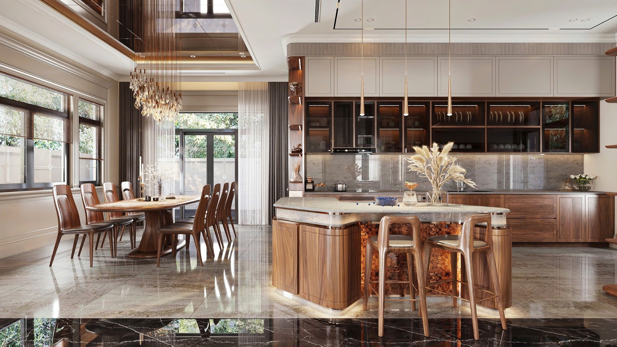 Nội thất phòng bếp đẹp hiện đại và tiện nghi