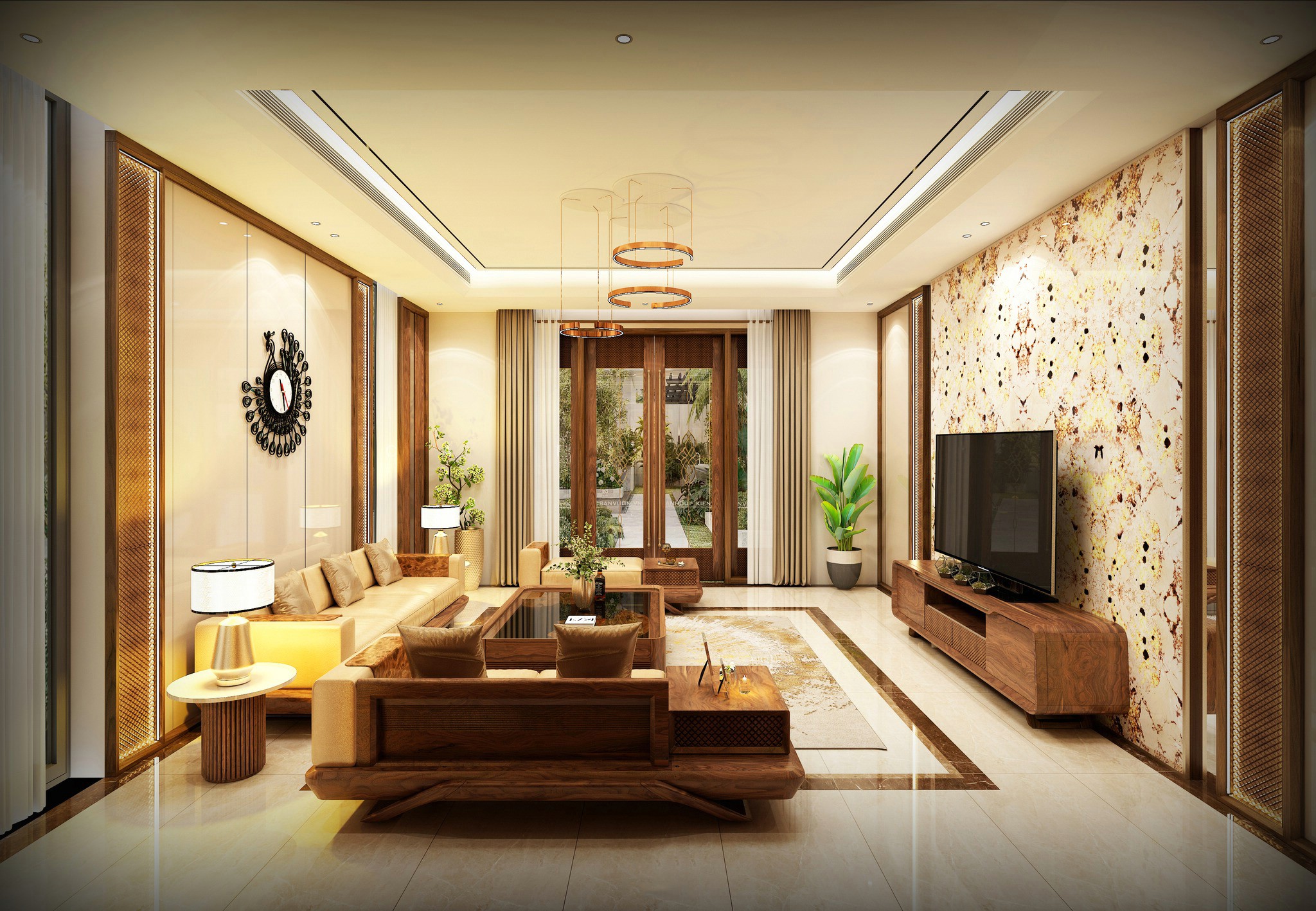 Phòng khách đẹp đơn giản hiện đại cho gia đình