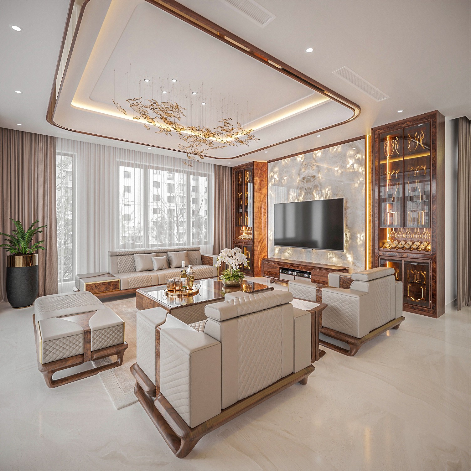 Phòng khách đẹp sang trọng cho nhà phố và biệt thự