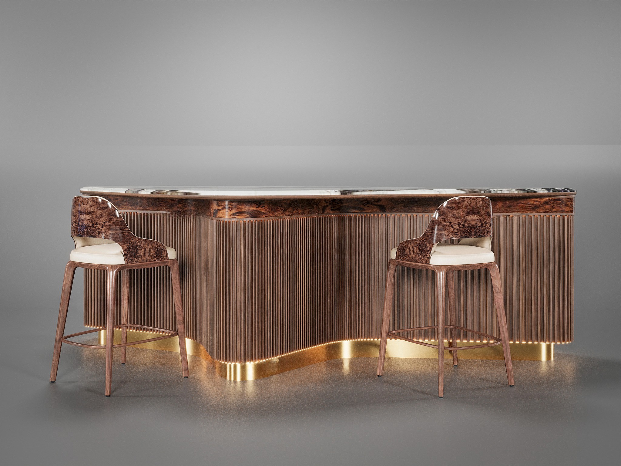 Quầy bar bếp bằng gỗ đẹp sang trọng