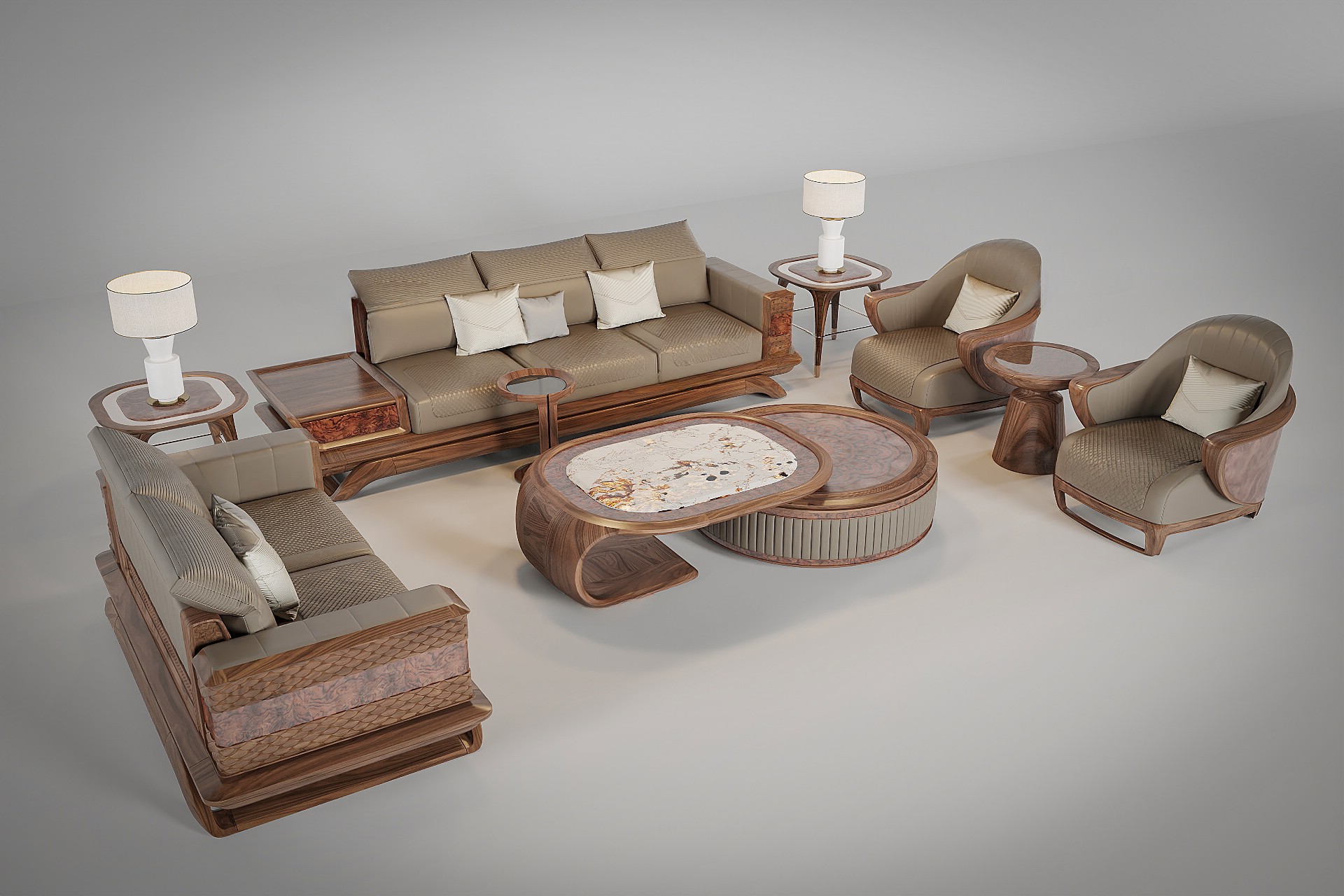 Sofa gỗ hiện đại đẹp gọn gàng cho phòng khách