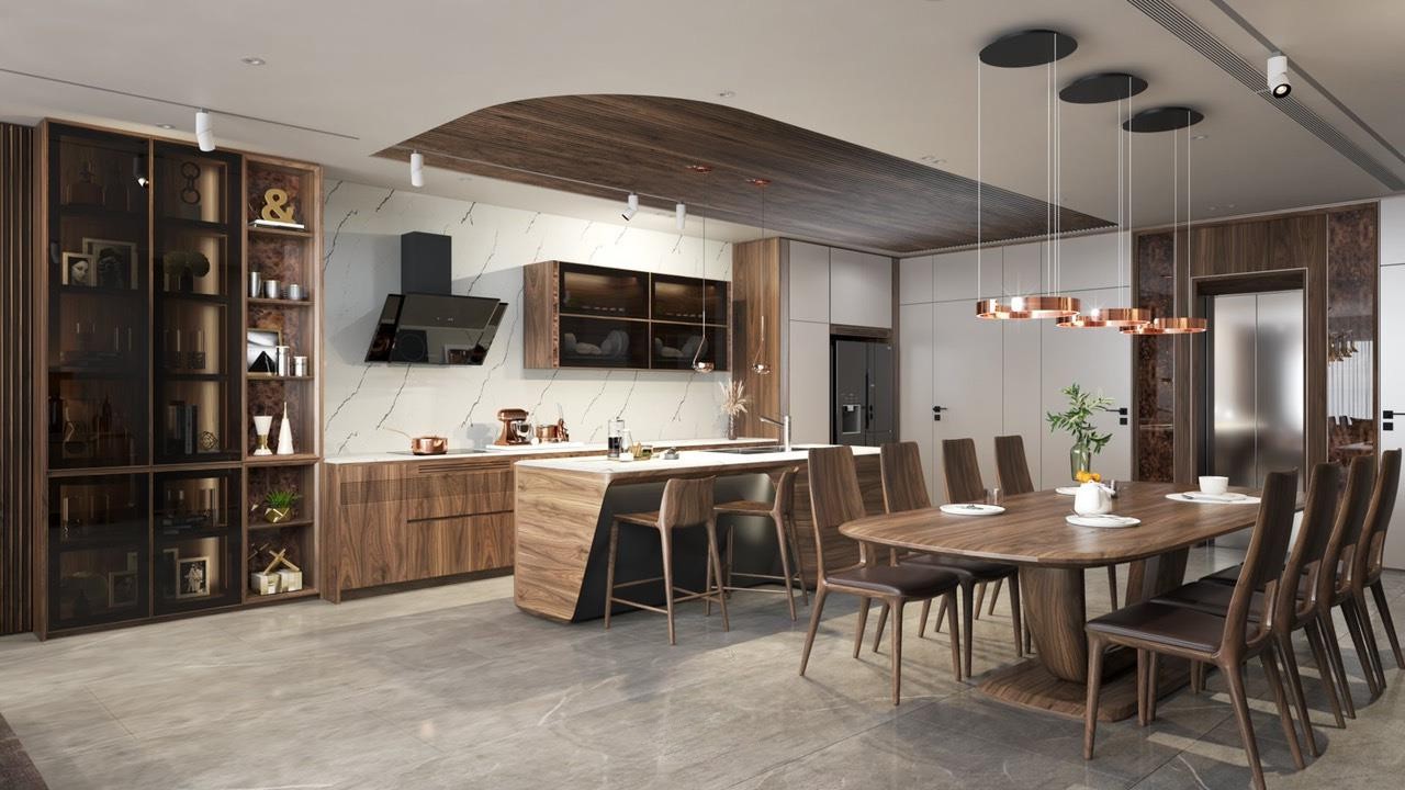 Thiết kế nội thất phòng bếp đẹp hiện đại