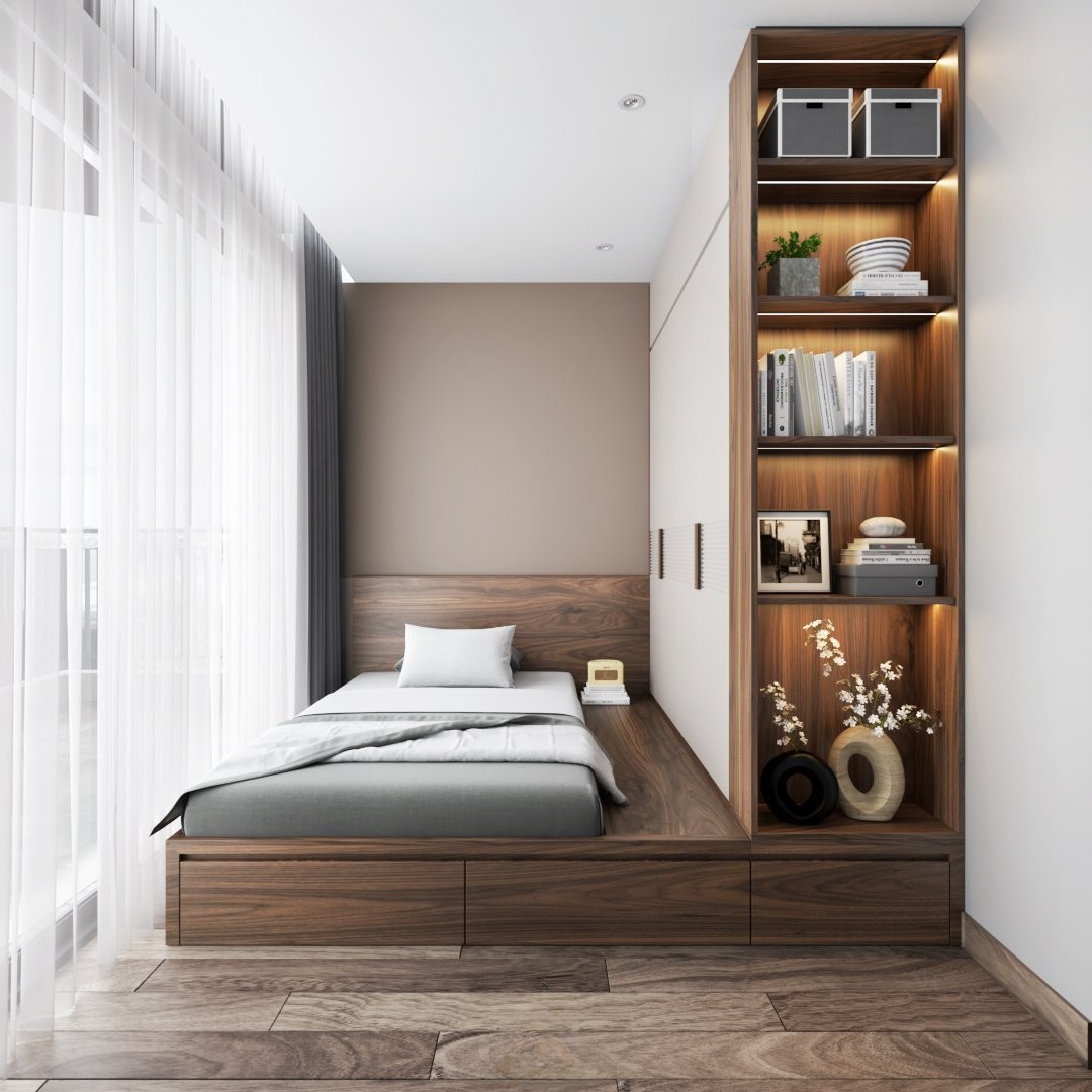Thiết kế phòng ngủ nhỏ đẹp gọn gàng và tiện nghi