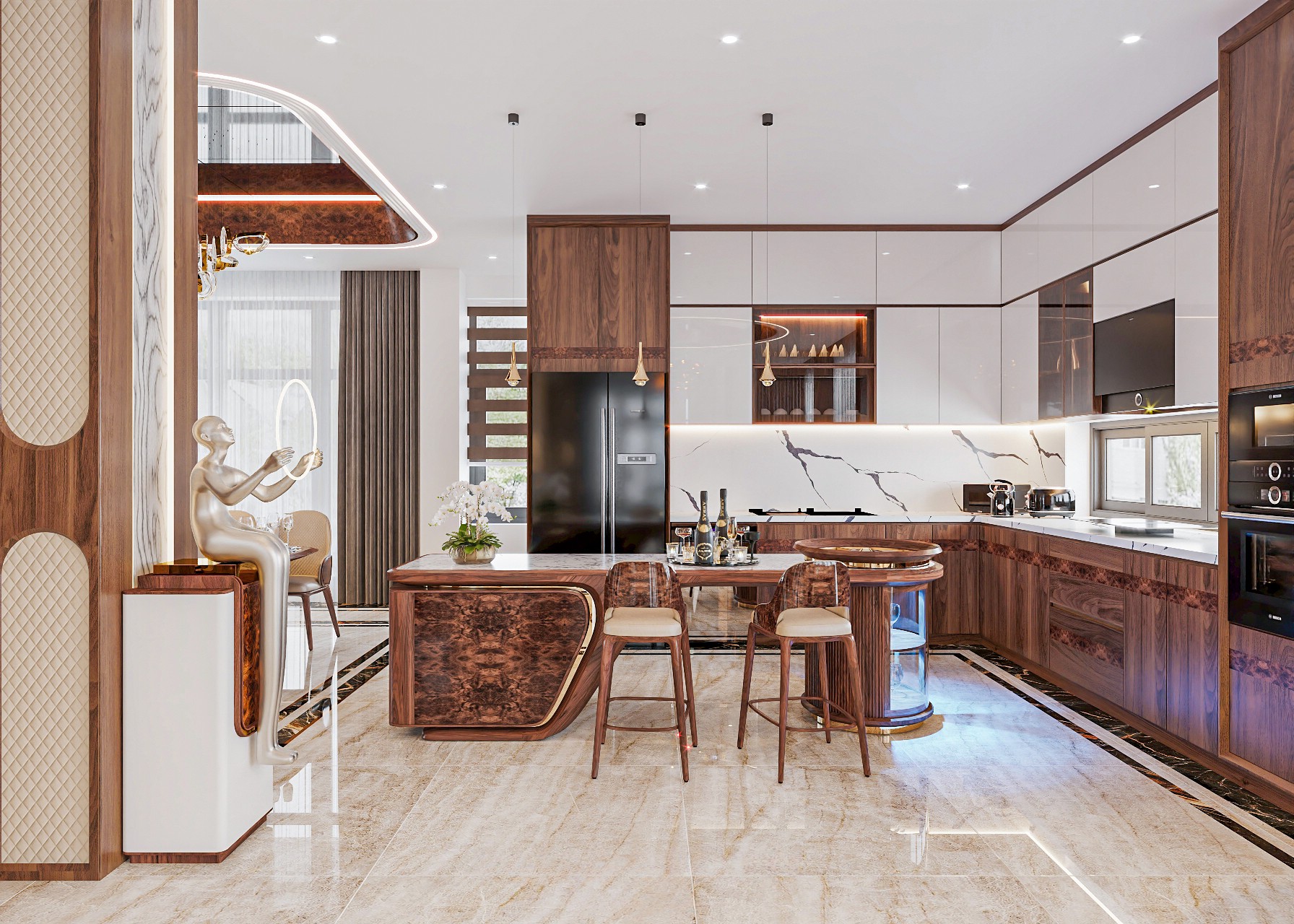 Tủ bếp đẹp hiện đại cho không gian phòng bếp