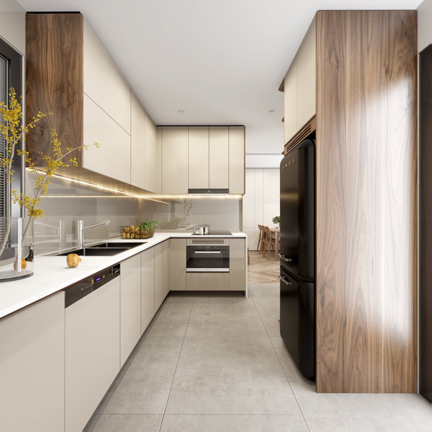 Tủ bếp đẹp hiện đại cho phòng bếp gia đình