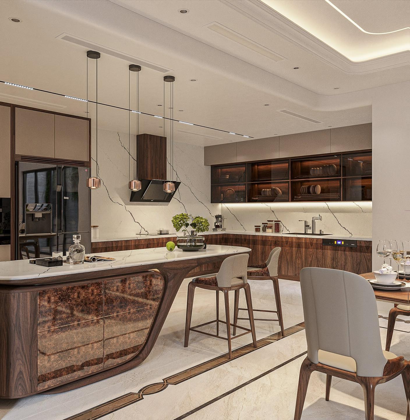 Tủ bếp thông minh hiện đại đẹp tiện nghi