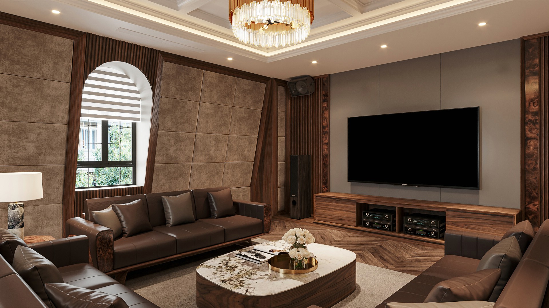 Tủ kệ tivi phòng khách đẹp sang trọng