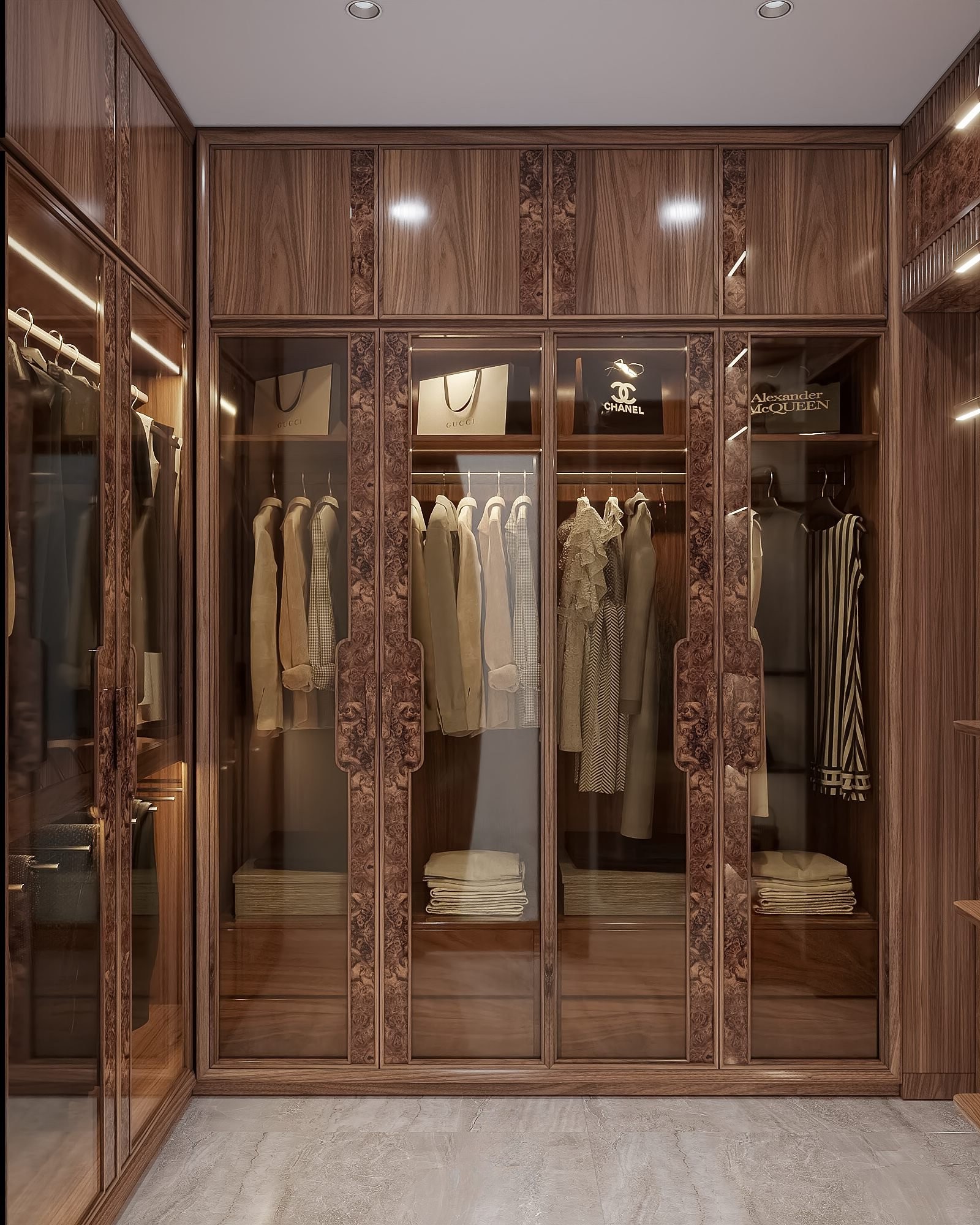 Tủ quần áo gỗ tự nhiên cao cấp đẹp sang trọng
